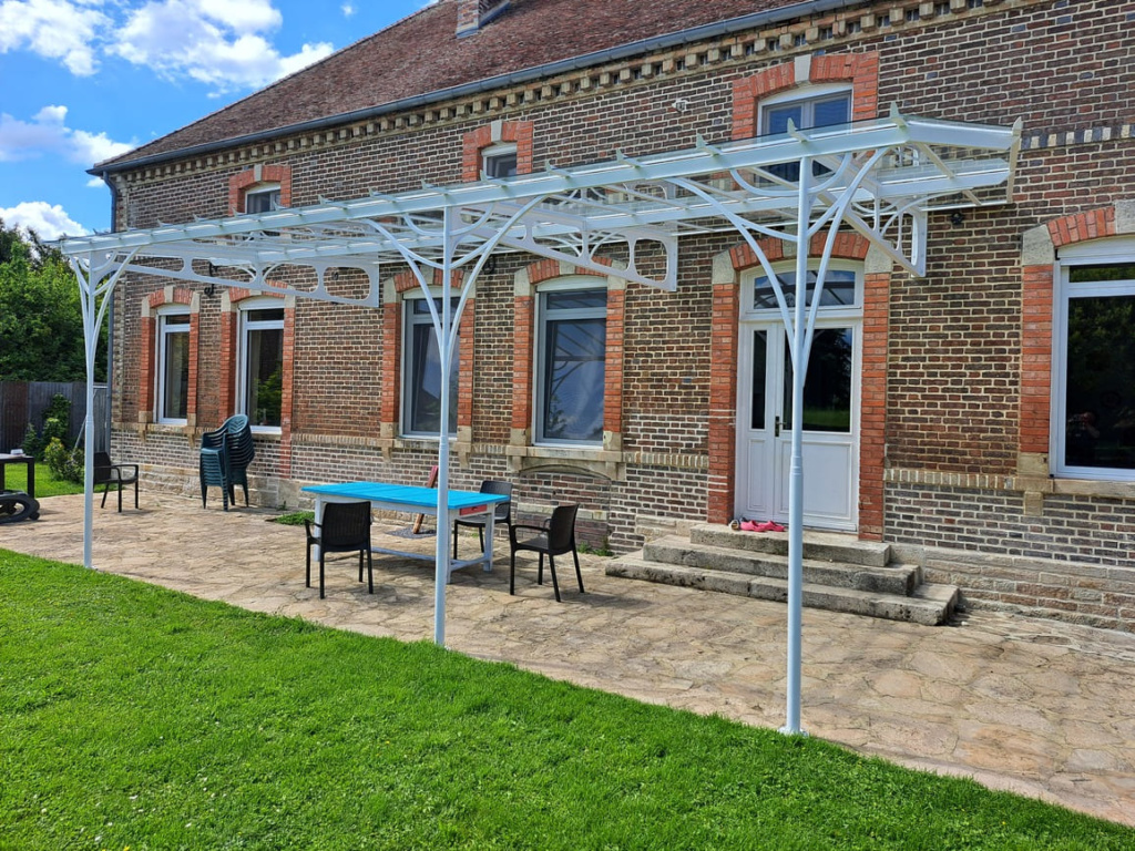 Marquise XL contemporaine en acier thermolaqué