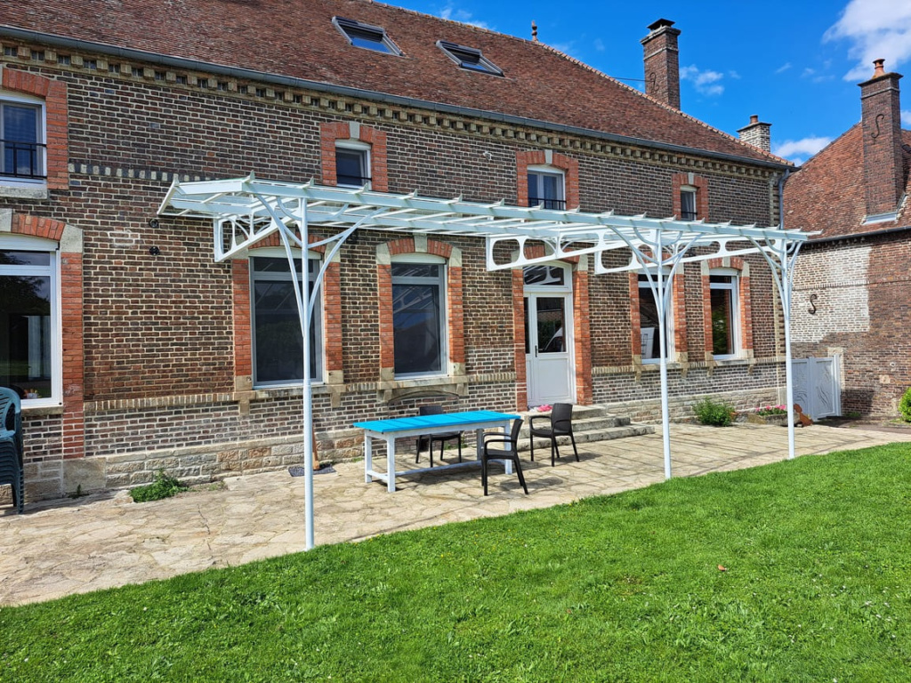 Installation de marquise XL acier et verre